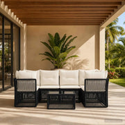 Set Divano da Giardino 7 pz Nero polyrattan 3434137