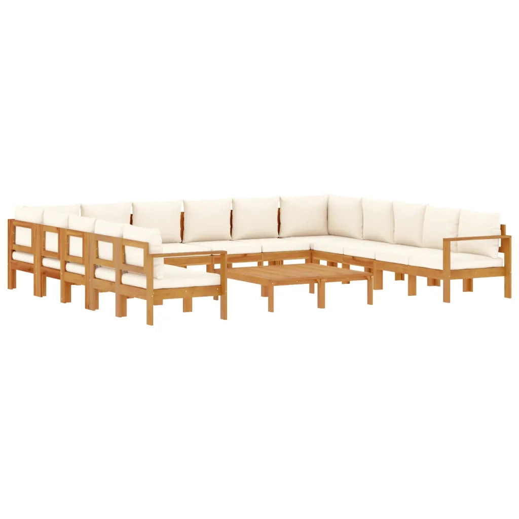 Set Divani da Giardino 10pz con Cuscini Legno Massello Acacia