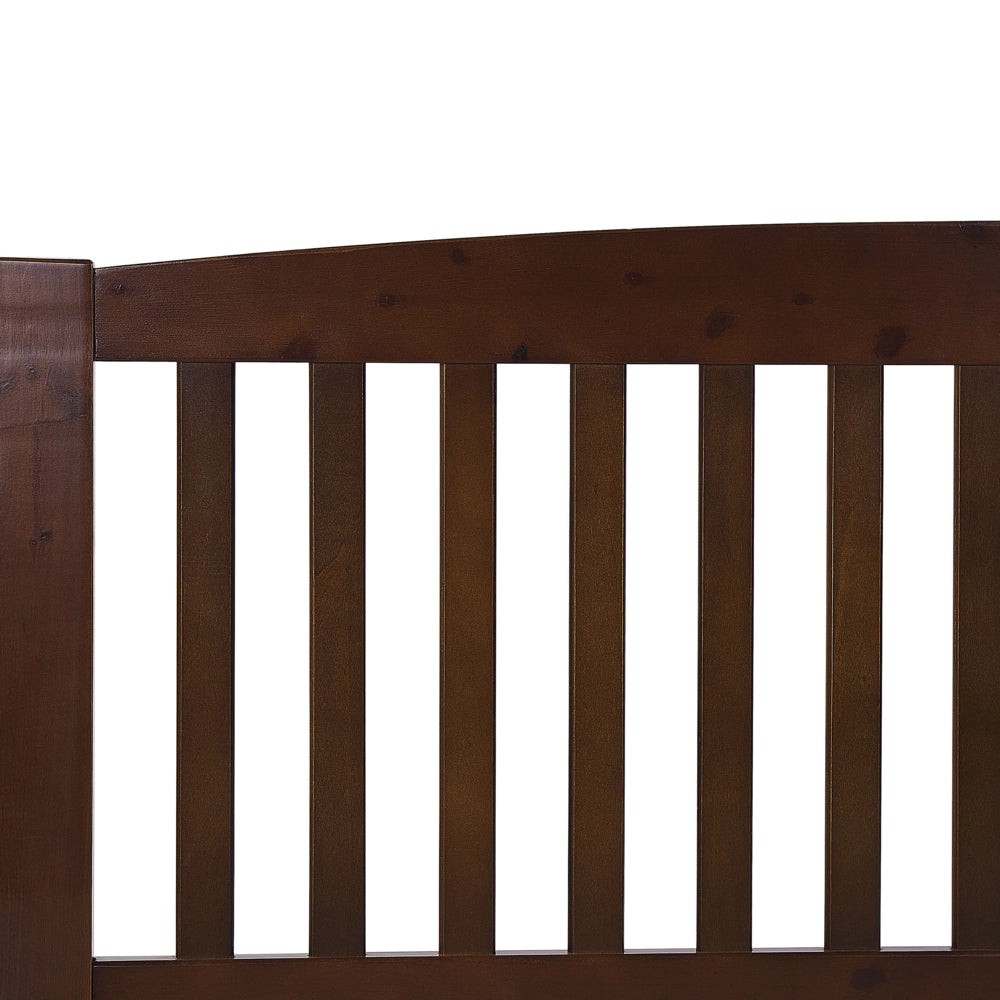 Letto in legno massello scuro 180 x 200 cm a doghe con pediera della testiera