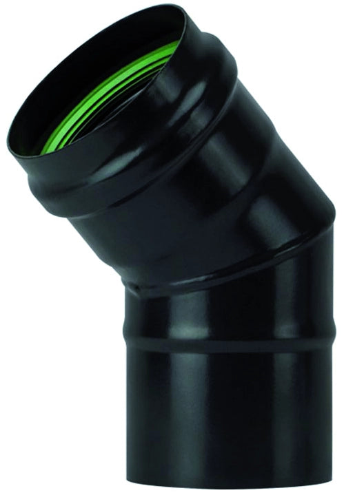 Save GOMITO 45  ° PER STUFA A PELLET LIGHT SENZA GUARNIZIONE Col. Nero opaco  EE ? cm. 8