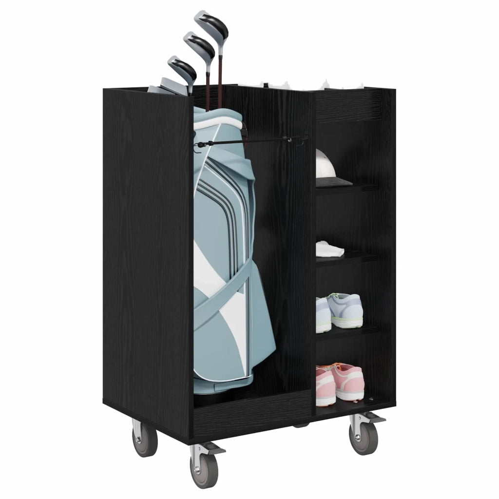 Armadio per Golf con ruota Rovere Nero 65 x 45 x 98 cm 899448