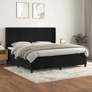 Giroletto a Molle con Materasso Nero 200x200 cm in Velluto 3132821