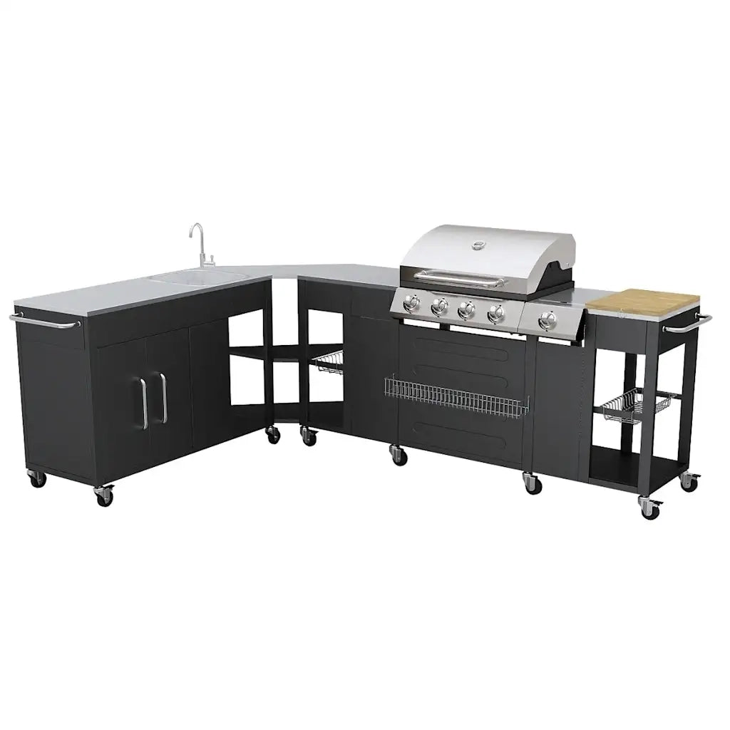 Barbecue a gas Montana, cucina portabile 4 bruciatori +1 40428