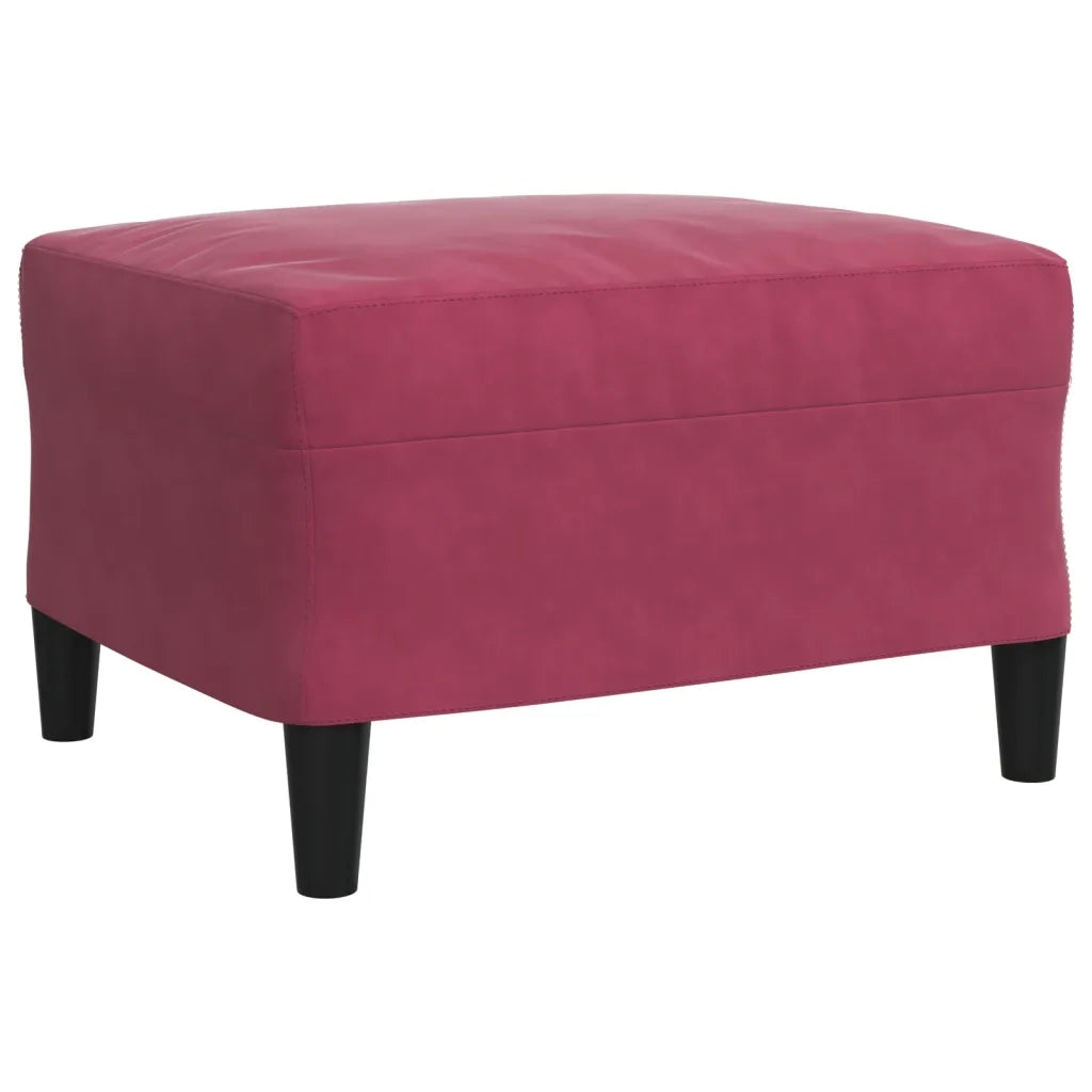 Set di Divani 4 pz con Cuscini Rosso Vino in Velluto