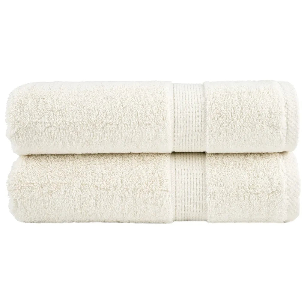 Asciugamani da Doccia SOLUND 2 pz Crema 70x140 cm 600 g/mÂ²