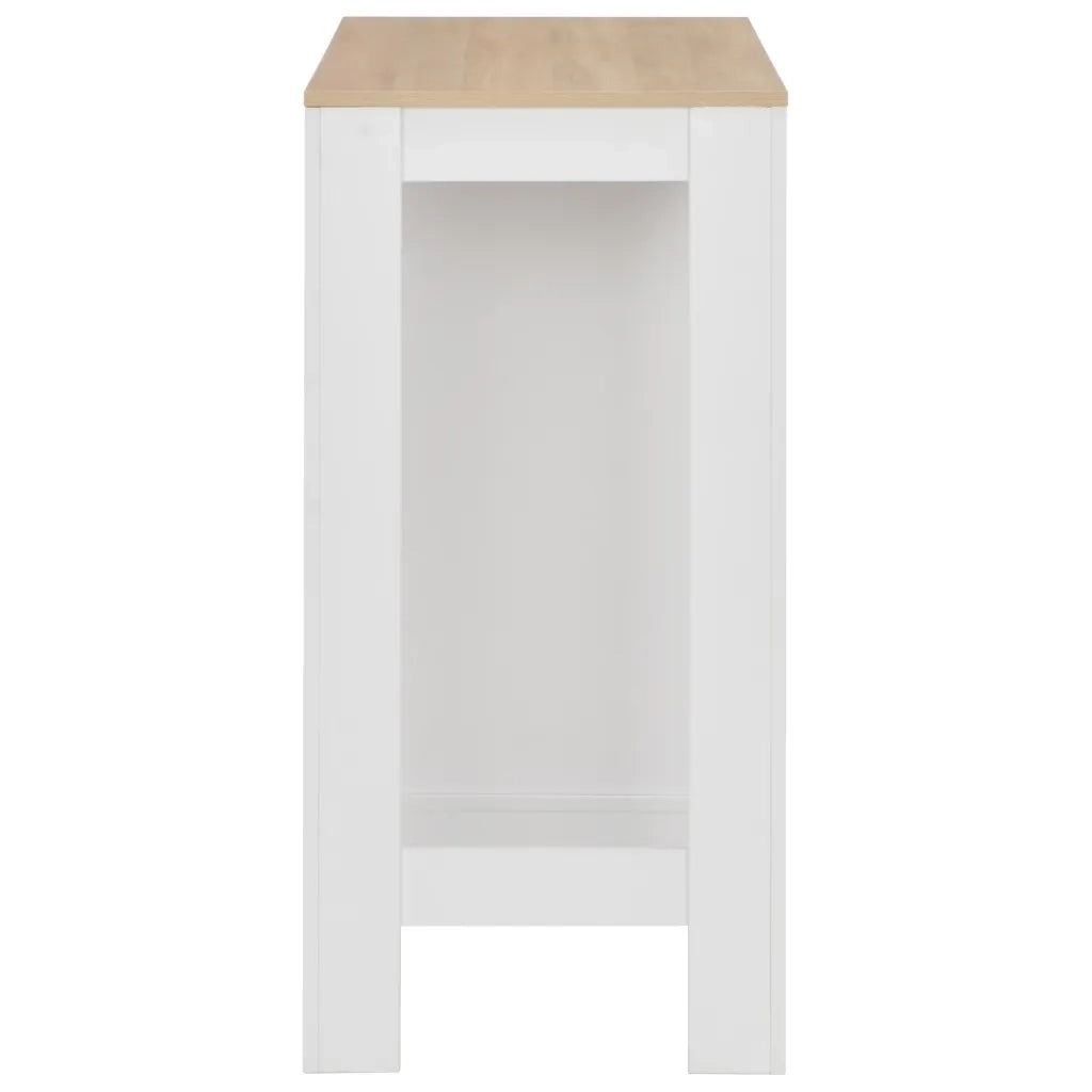 Tavolo da Bar con Ripiano Bianco 110x50x103 cm 280215