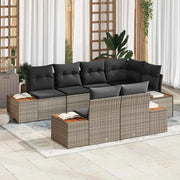Set Divano da Giardino con cuscino 7 pcs Grigio polyrattan 3348105