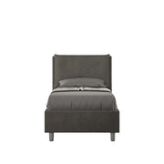 Letto singolo senza rete imbottito 80x190 microfibra grigio Appia