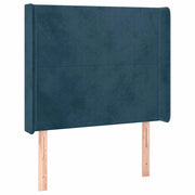 Testiera | Testata ad Orecchio Blu Scuro 93x16x118/128 cm in Velluto