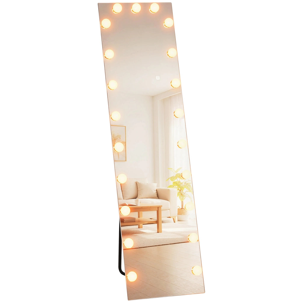 Specchio LED con supporto RGB 21 luci ¨C zephmum ¨C bianco 150x40 cm