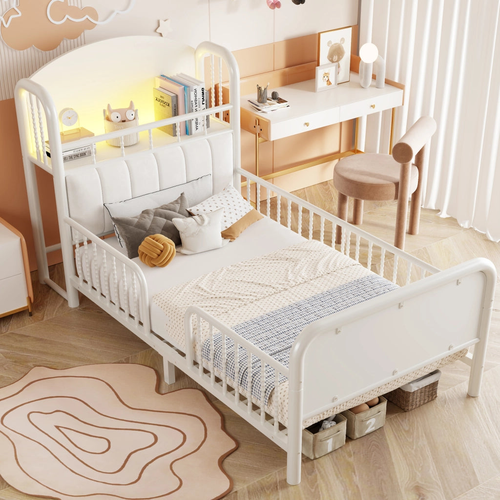 letto per bambini metallo bianco 90 x 200 cm