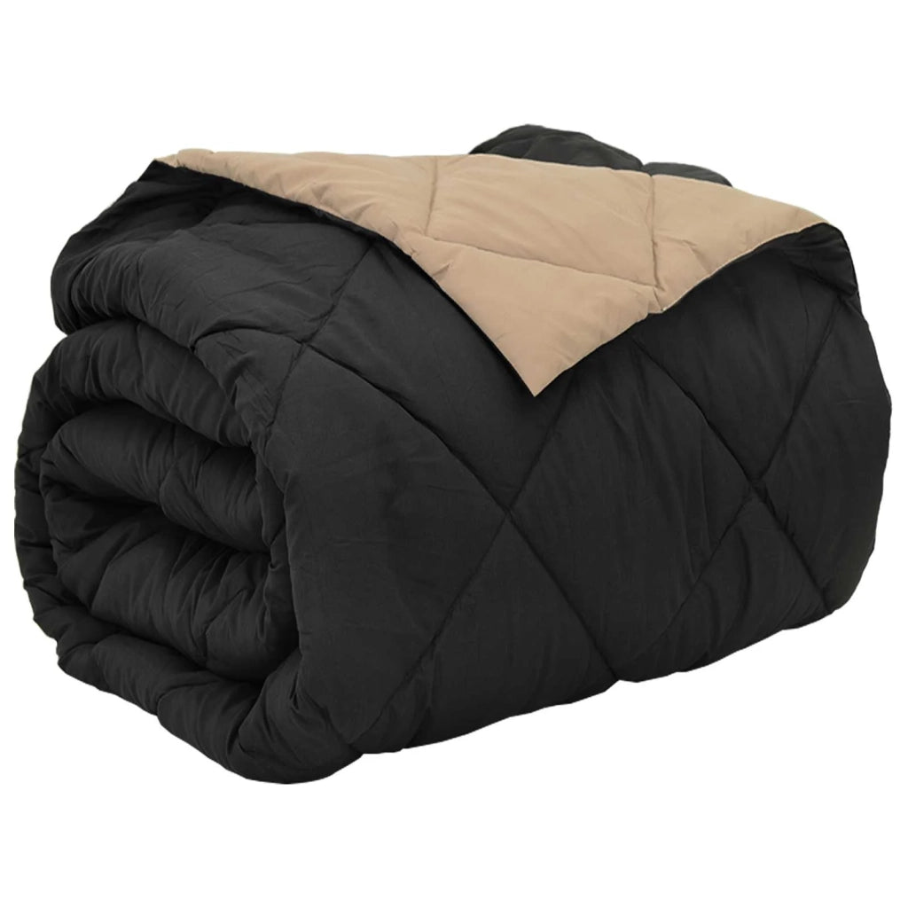 Piumone Completo Annuale Nero e Talpa 200 x 200 cm Microfibra 42025611