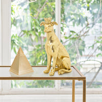 Statua Cane con Corona Oro 20x12,5x33 cm in Poliresina