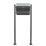 Set Cassetta postale singola autoportante V17 antracite, con telaio di supporto