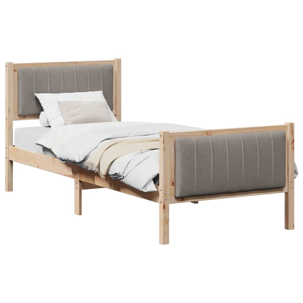 Struttura del Letto con testiera Marrone e taupe 80 x 200 cm