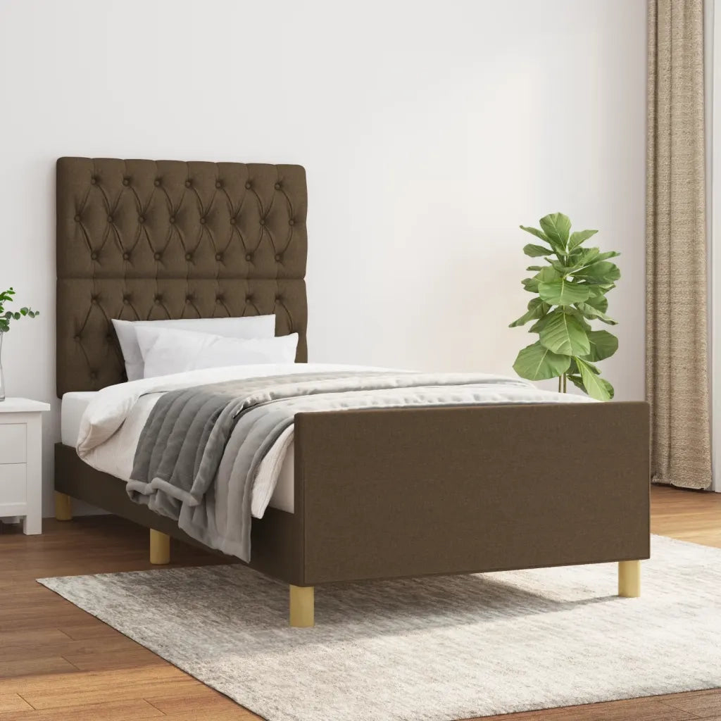 Giroletto senza Materasso Marrone Scuro 90x190 cm Tessuto 3125263