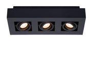 Plafoniera spot Lucide Xirax 3 luci nera dimmer GU10 2200-3000K
