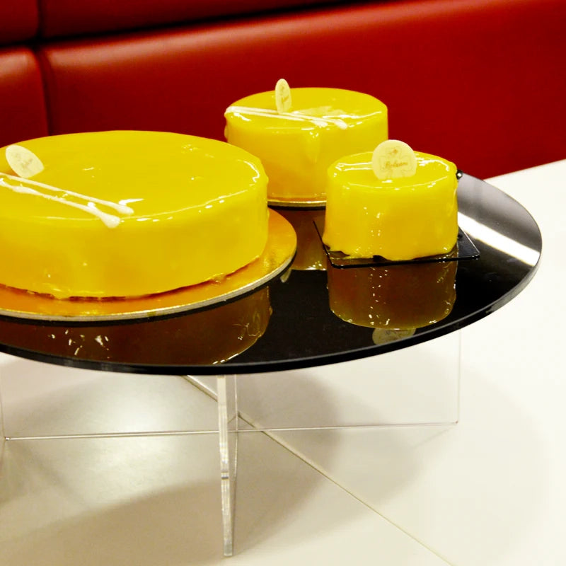 Alzatina tonda per torte nera - Set Completo 3 Alzatine