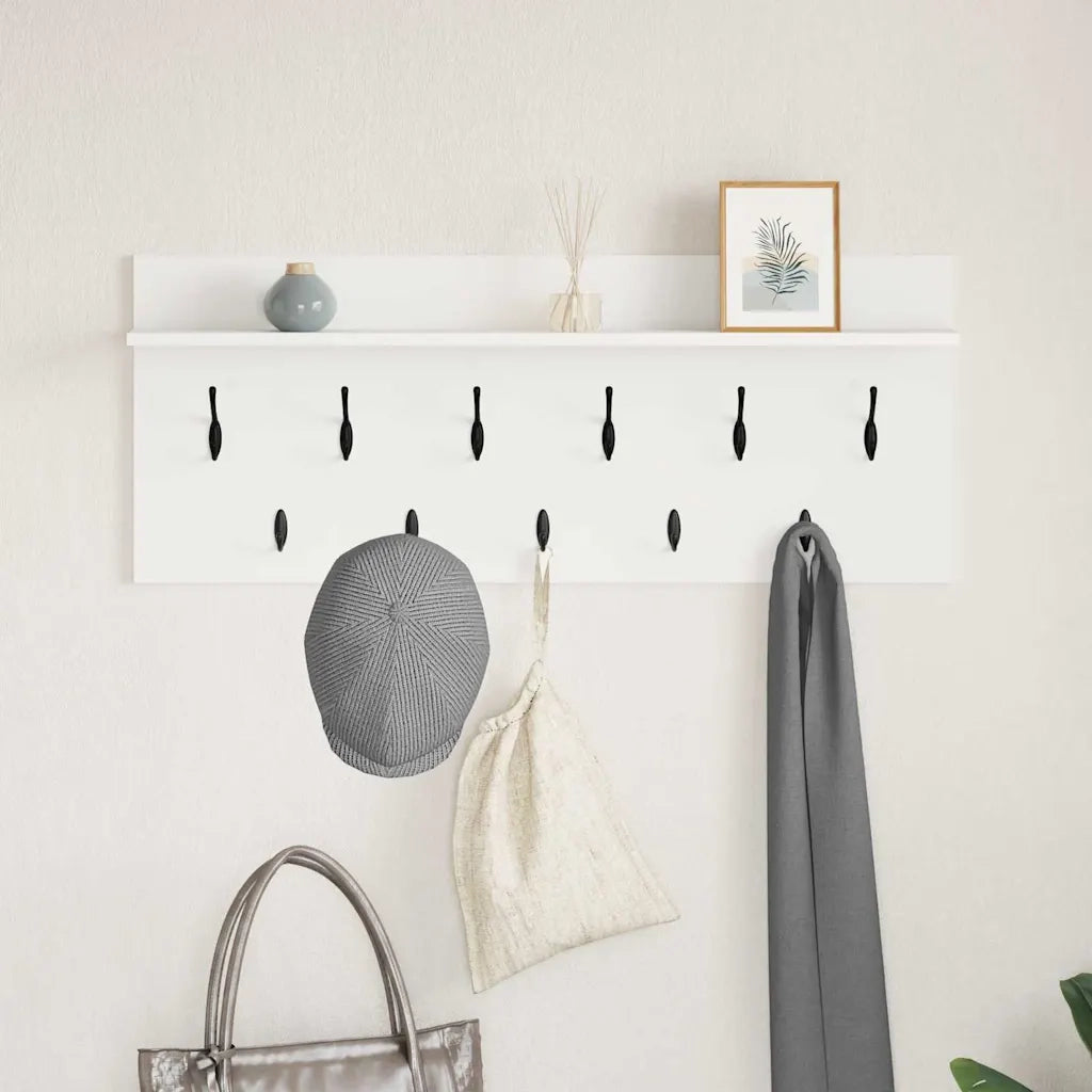 vidaXL Appendiabiti a muro con lo scaffale Bianco Legno multistrato