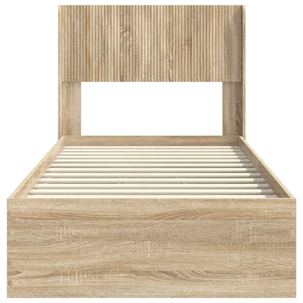 Struttura del letto con stoccaggio e testata Rovere Sonoma 3414509
