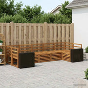 Set divano sezionale 7 pcs Naturale Legno di Acacia Massello