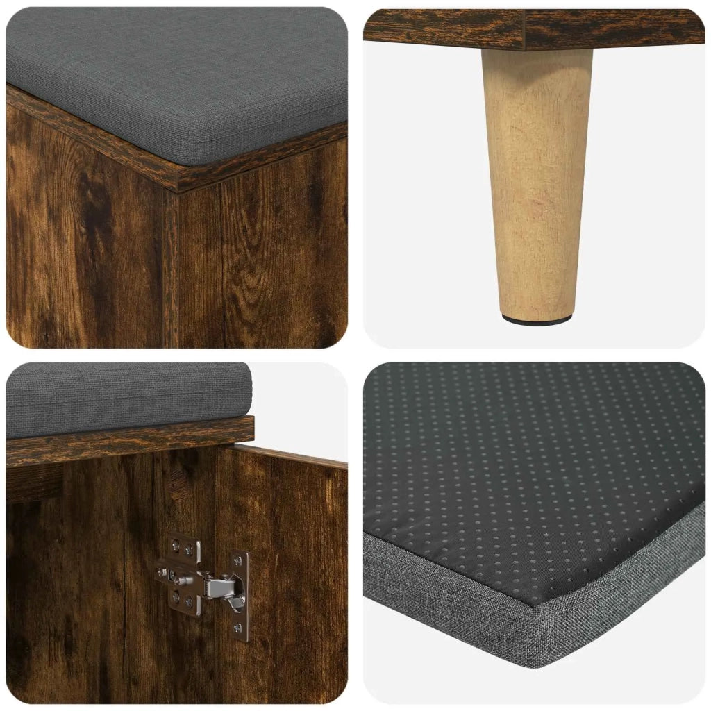Panca per ingresso con porta Quercia Affumicata 80 x 38 x 46 cm