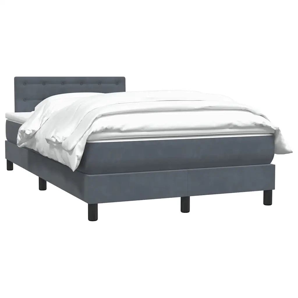 Giroletto a Molle con Materasso Grigio Scuro 120x220 cm Velluto 3316636