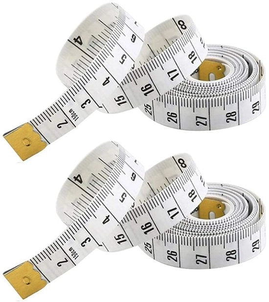 Metronomo a doppia faccia, ideale per misurare il corpo, nastro/zona di misura, materiale in vetroresina duraturo, 150 cm, bianco (2 metri di lunghezza)