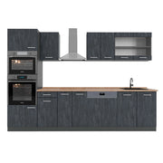 Vicco Cucina componibile Calcestruzzo nero/antracite 300 cm PL Rovere