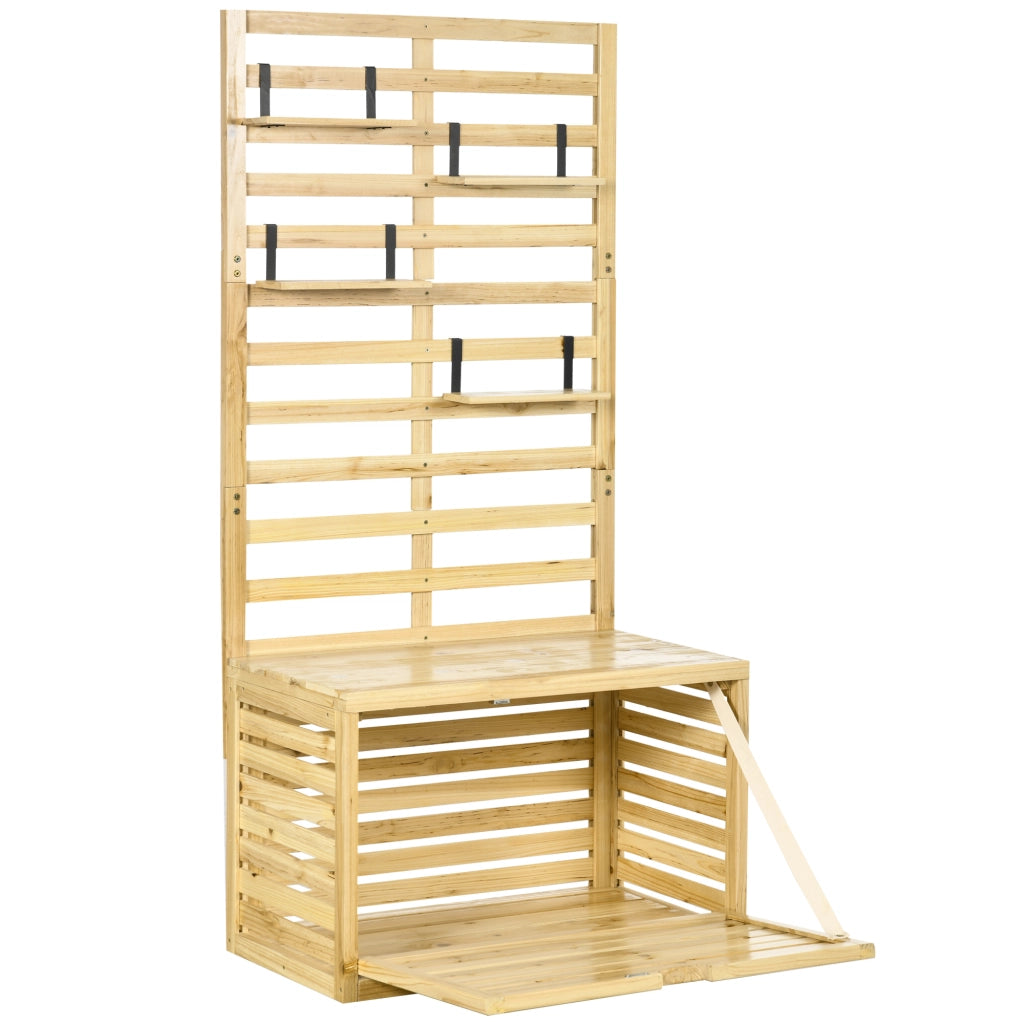 Cassapanca da Giardino con Ripiani ¨C Zephmum ¨C Legno 80x45x160 cm