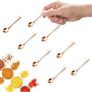 Set di 8 cucchiai in acciaio inossidabile da 7,5 cm - Miniatura - Sette pezzi - Materiali riciclabili e leggeri - Mini cucchiaio