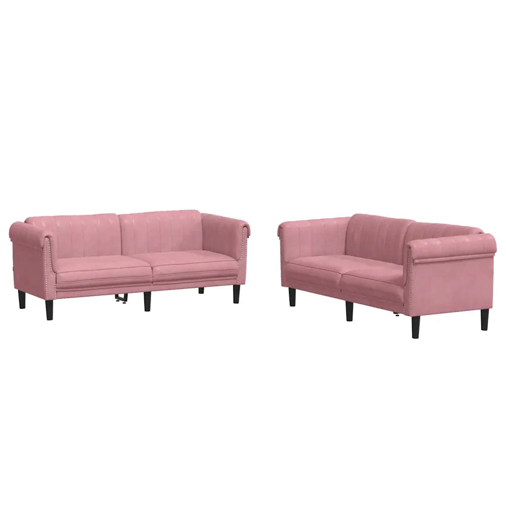 Set di Divani 2 pz Rosa in Velluto 3209222