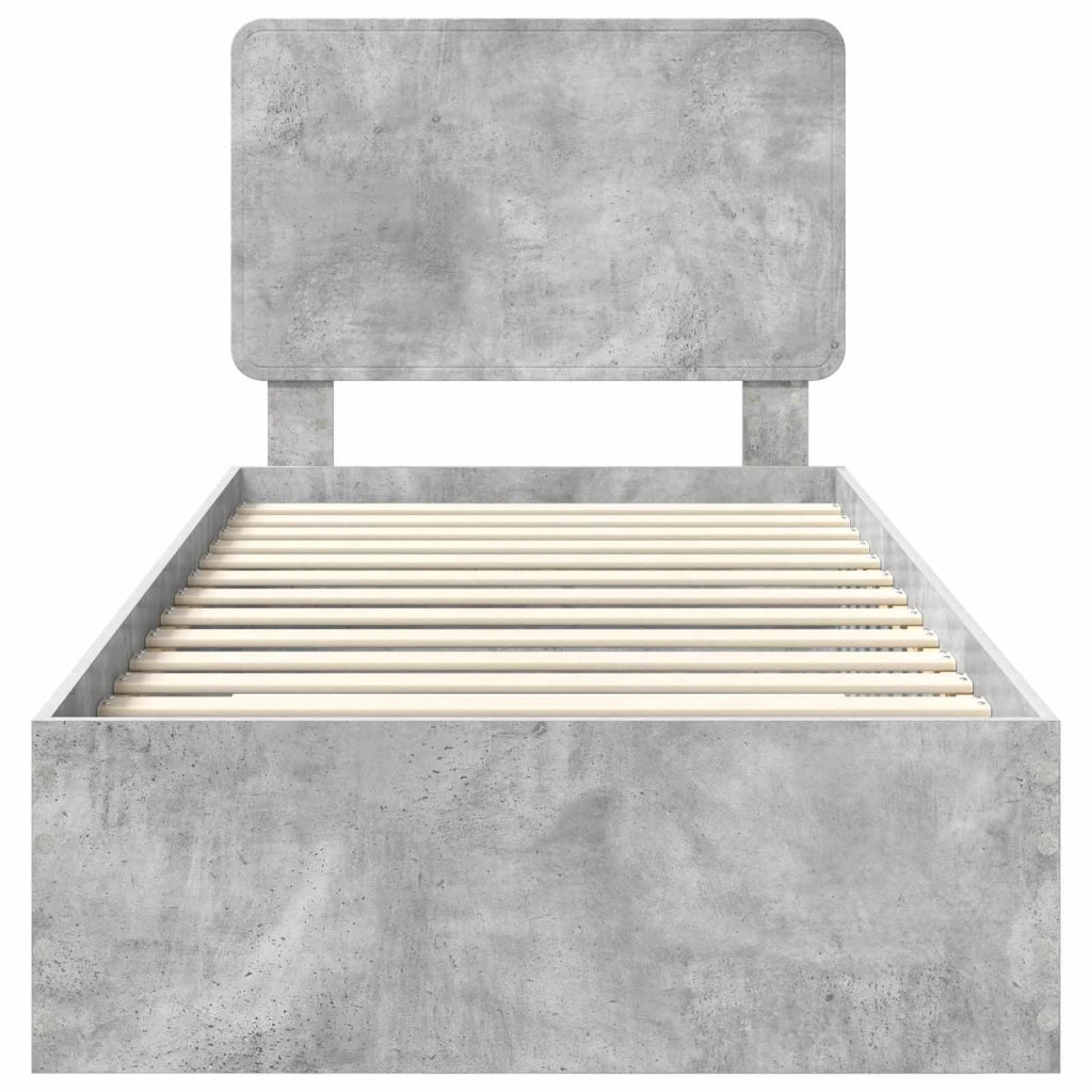 Struttura del letto con testiera-Giroletto con Testiera Grigio cemento 100 x 200 cm 716583