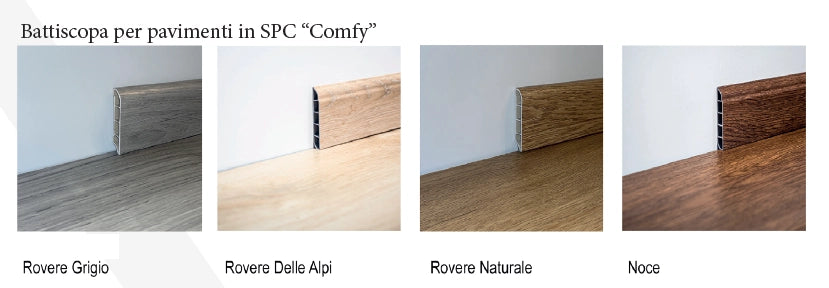 BATTISCOPA PER PAVIMENTO IN SPC Colore Rovere naturale
