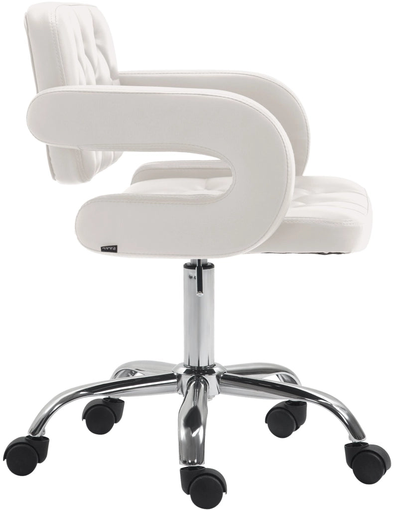 Sgabello da lavoro Dublin in similpelle bianco