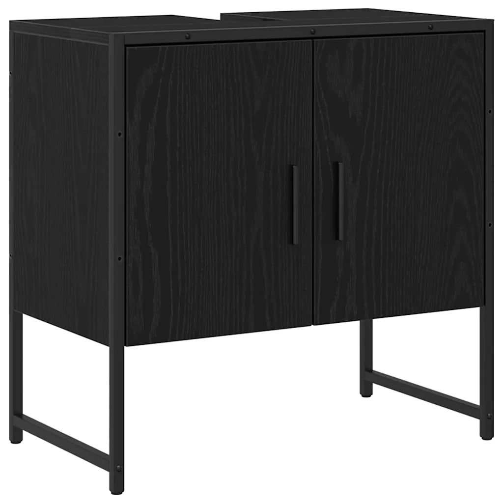 Set di mobili per il bagno 3 pcs Nero Legno multistrato 3334359