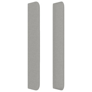 Testiera ad Orecchio Grigio Chiaro 163x16x118/128 cm in Tessuto