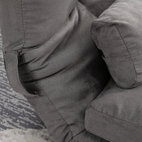 Divano Letto da Terra 130x73x60 cm con Schienale Reclinabile su 7 Livelli e Cuscini Grigio Carbone