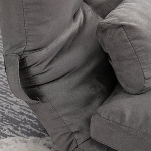 Divano Letto da Terra 130x73x60 cm con Schienale Reclinabile su 7 Livelli e Cuscini Grigio Carbone