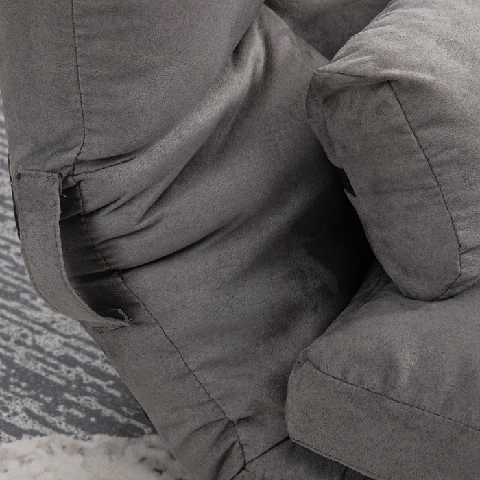 Divano Letto da Terra 130x73x60 cm con Schienale Reclinabile su 7 Livelli e Cuscini Grigio Carbone