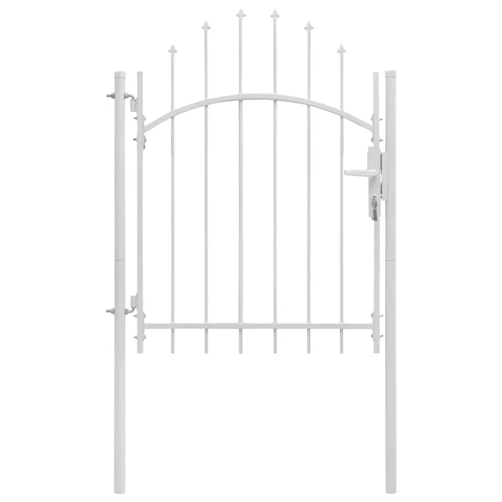 Cancello da Giardino in Acciaio-Porta da giardino 1x2 m Bianco