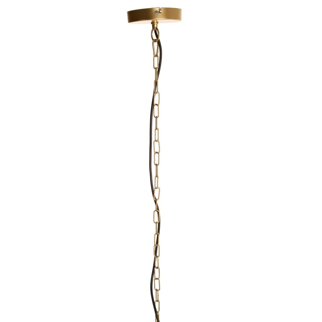 Lampada a sospensione in metallo dorato 49x49x81h