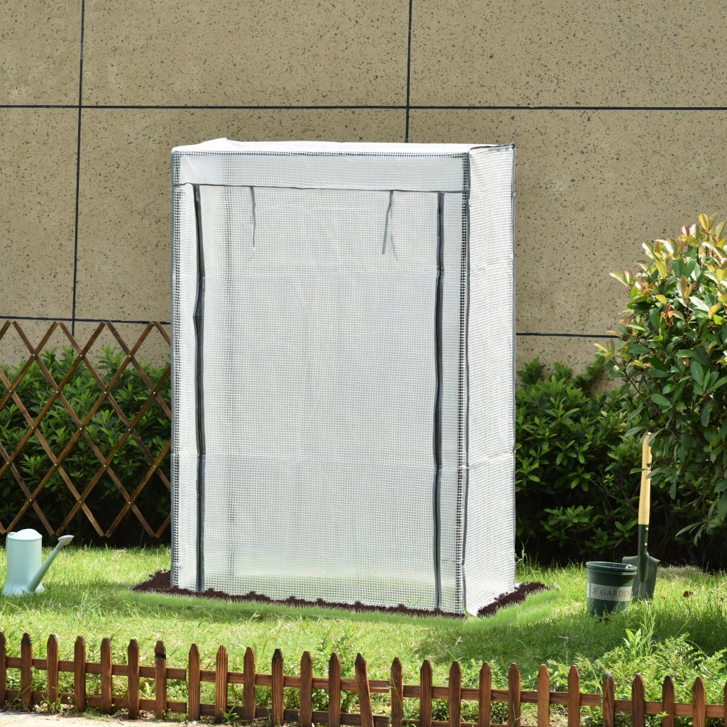 Serra invernale in acciaio con pellicola PE ¨C zephmum ¨C 100x50x150 cm bianco