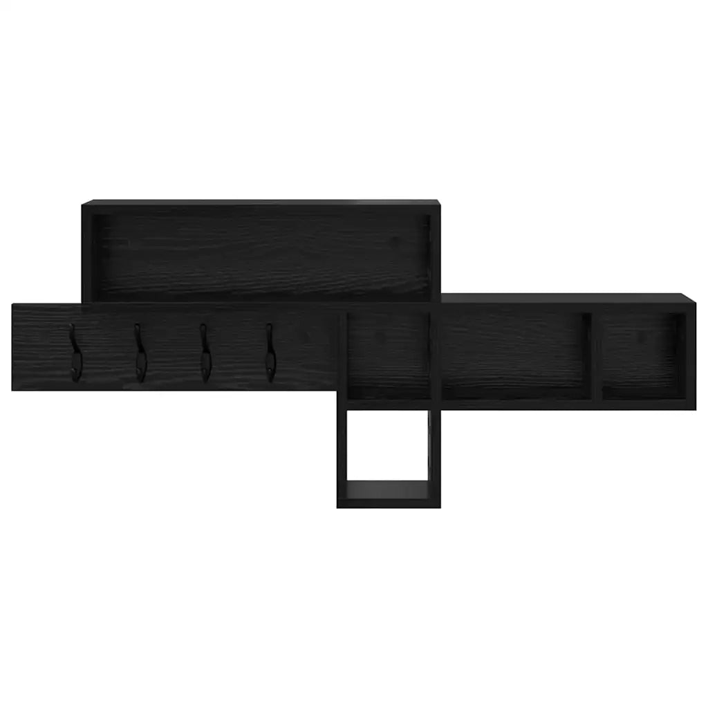 Appendiabiti a muro Rovere Nero 100 x 12 x 43,5 cm 874412