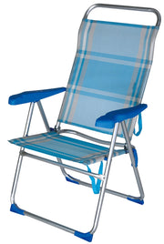 SEDIA SPIAGGIA REGOLABILE E PIEGHEVOLE SUN COMFORT 39x49x47/114H cm