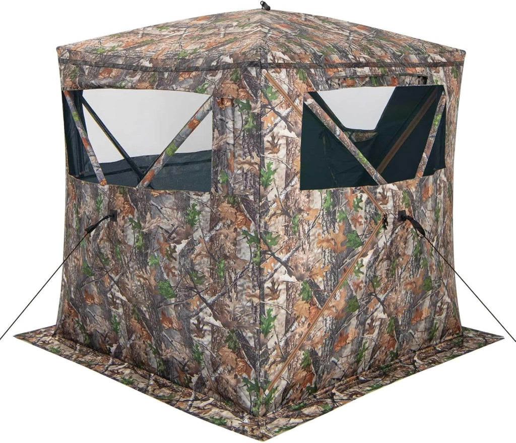 Tenda da Caccia Portatile a 270 Gradi Trasparente, Tenda a Caccia per 2-3 Persone con Finestre Scorrevoli Silenziose, Borsa per Trasporto