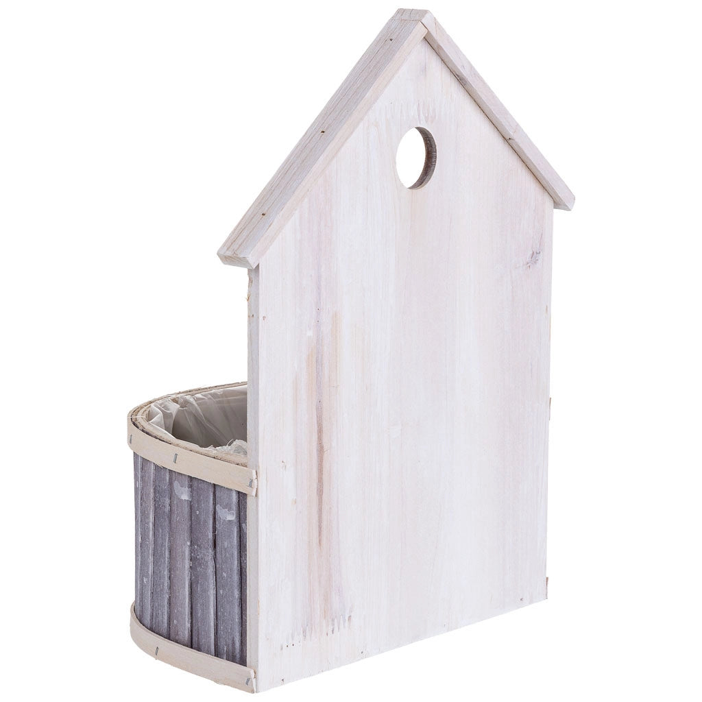 Supporto per fioriera rotondo in bambù grigio 25x15x31/11H cm