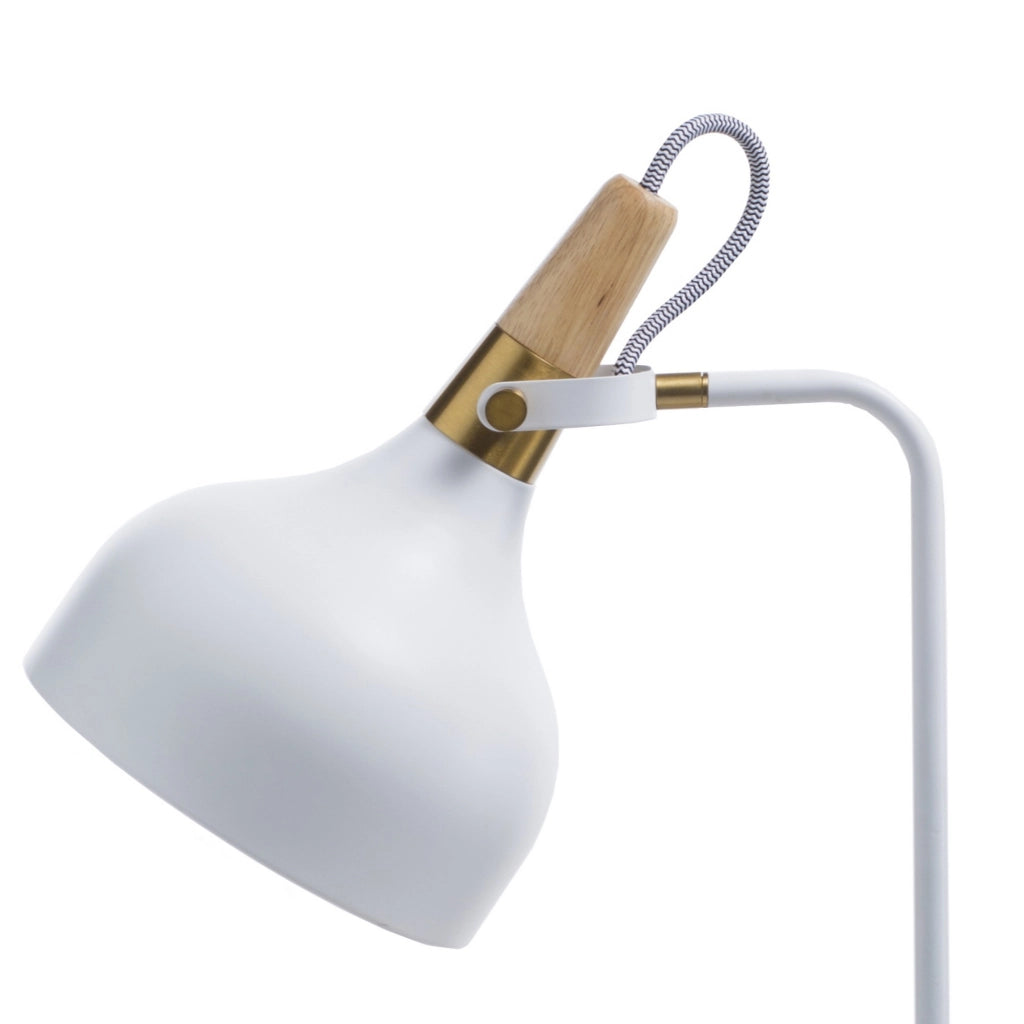 Lampada da tavolo in acciaio bianca cm. L.37 x P.21 x H.60