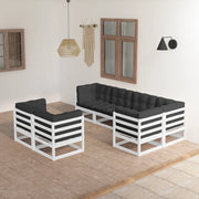 Set Salotto Giardino 7 pz Cuscini Antracite Legno Massello Pino 3076695