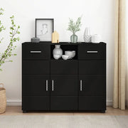 Credenza-Buffet-Armadio da cucina Nero 88,5 x 30,5 x 73 cm Legno multistrato